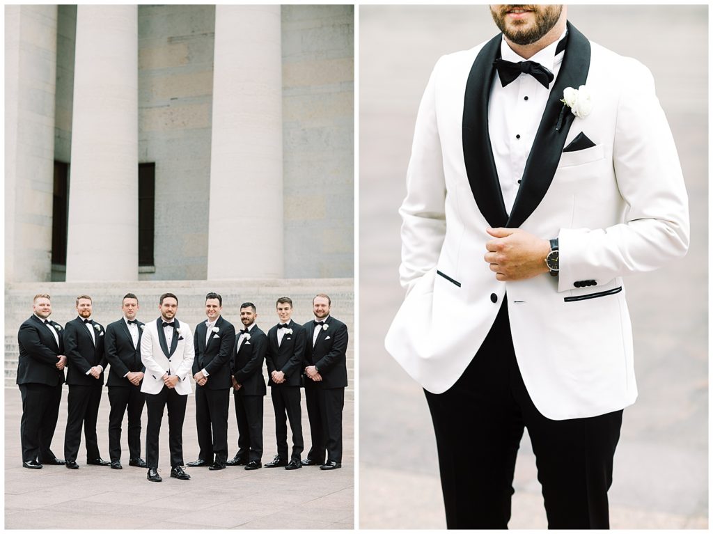 Ohio Statehouse Wedding black and white
